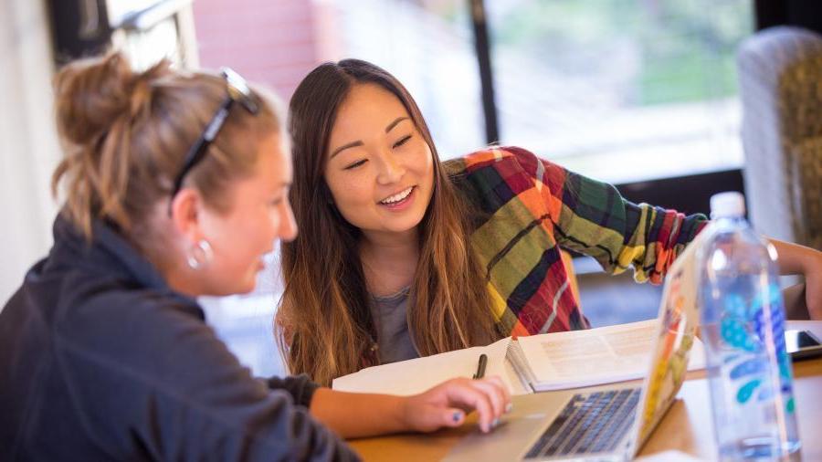 Students working